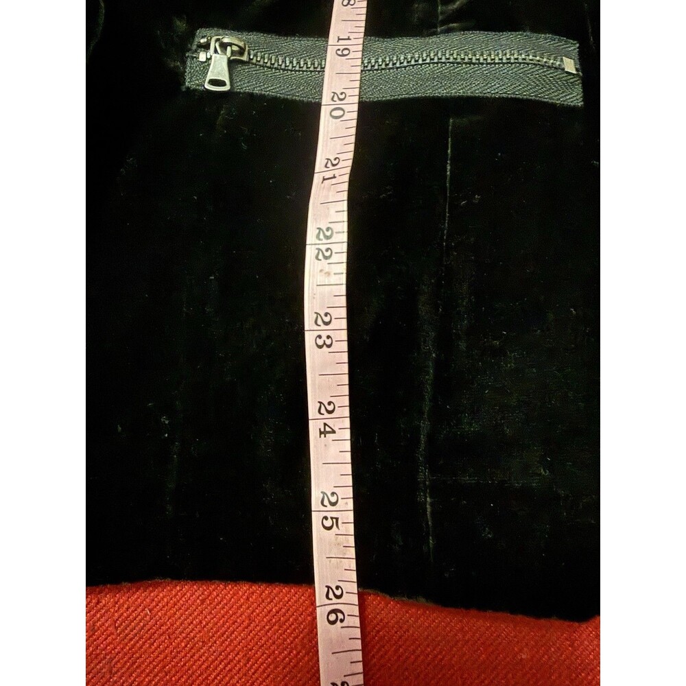 PAIGE Karissa Black Velvet Double Breasted Blazer Zip Pockets Size S - Picture 9 of 10